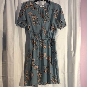 Teal Green Floral Summer Dress